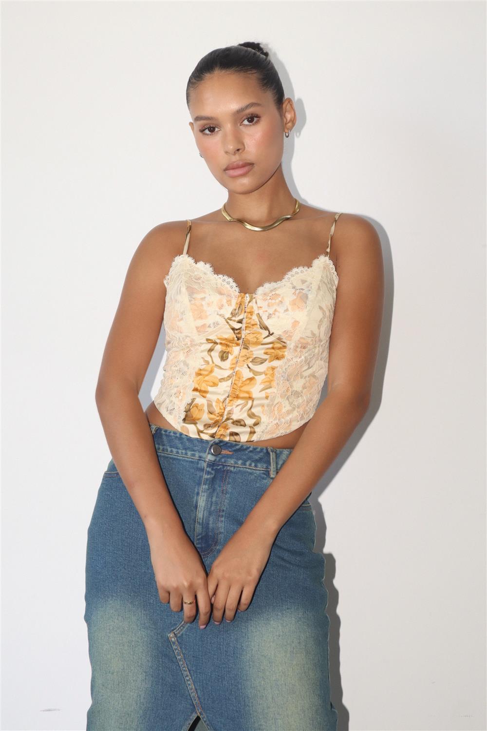 Satin Floral Top