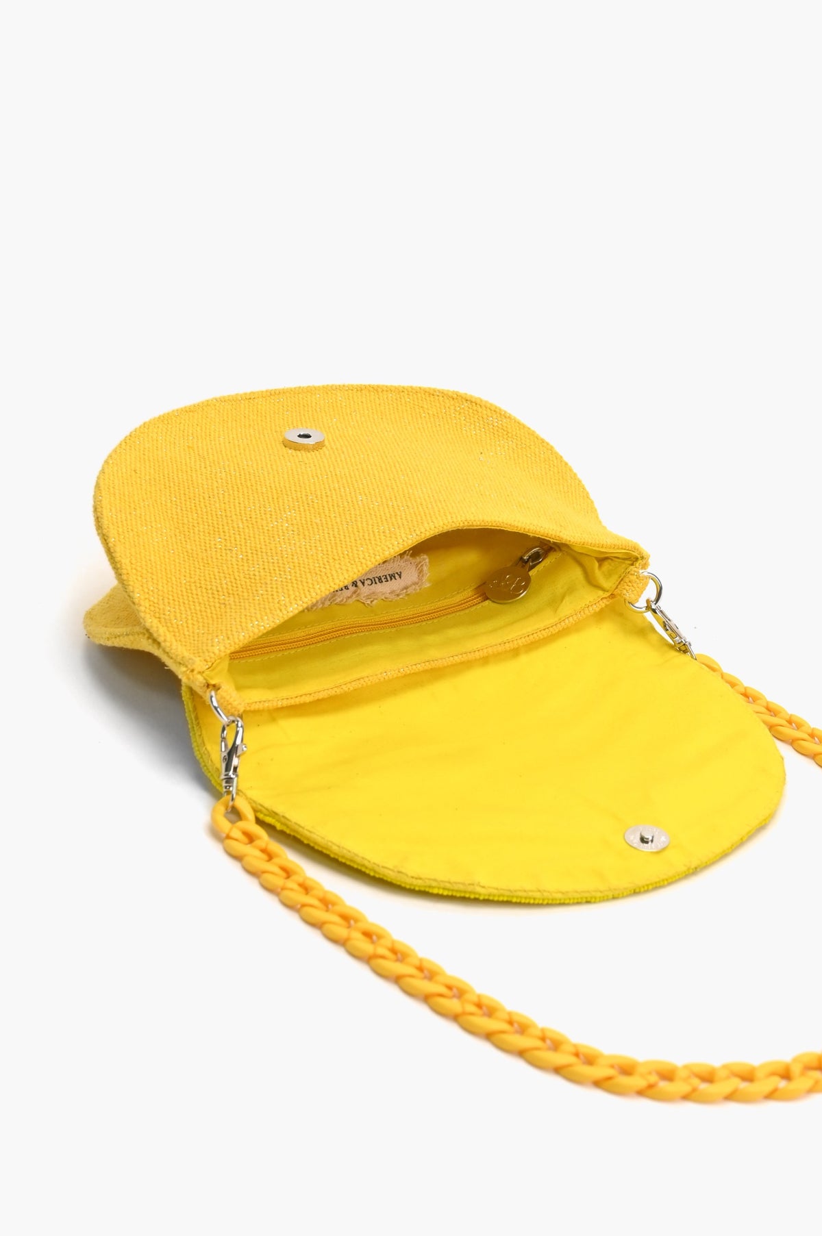 Couture Crescent Lemon Shoulder Bag