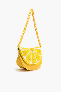 Couture Crescent Lemon Shoulder Bag