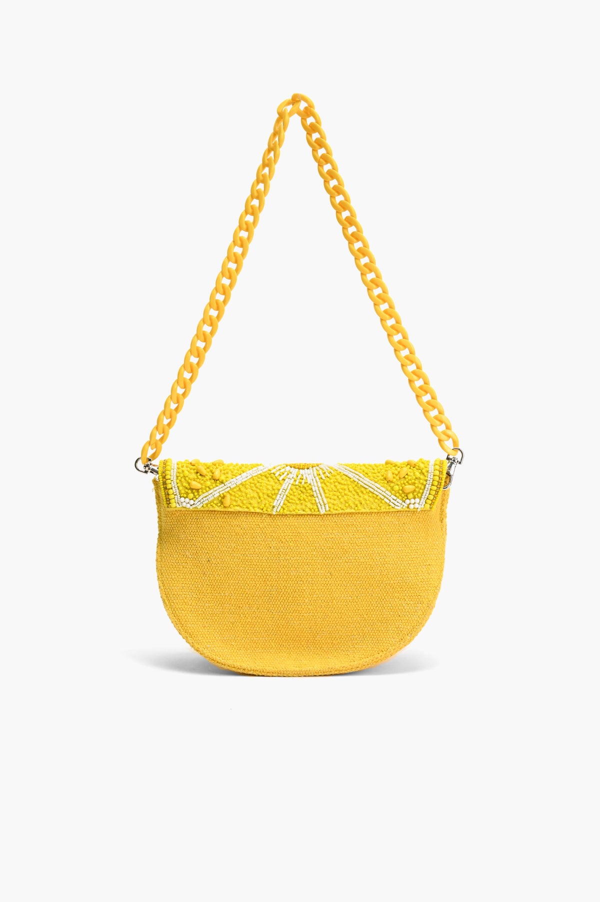 Couture Crescent Lemon Shoulder Bag