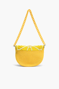 Couture Crescent Lemon Shoulder Bag