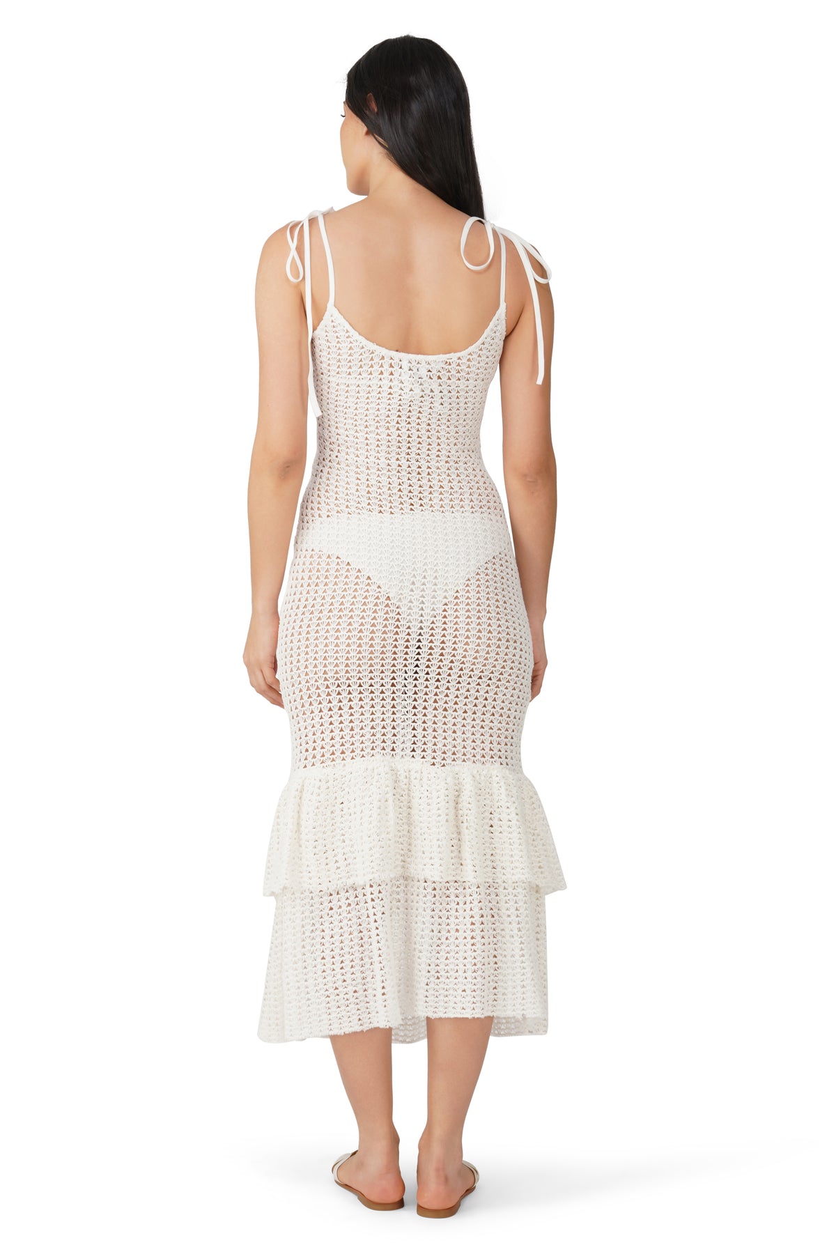 prairie crochet frill dress white white christmas dresses Prairie Crochet Frill Dress White