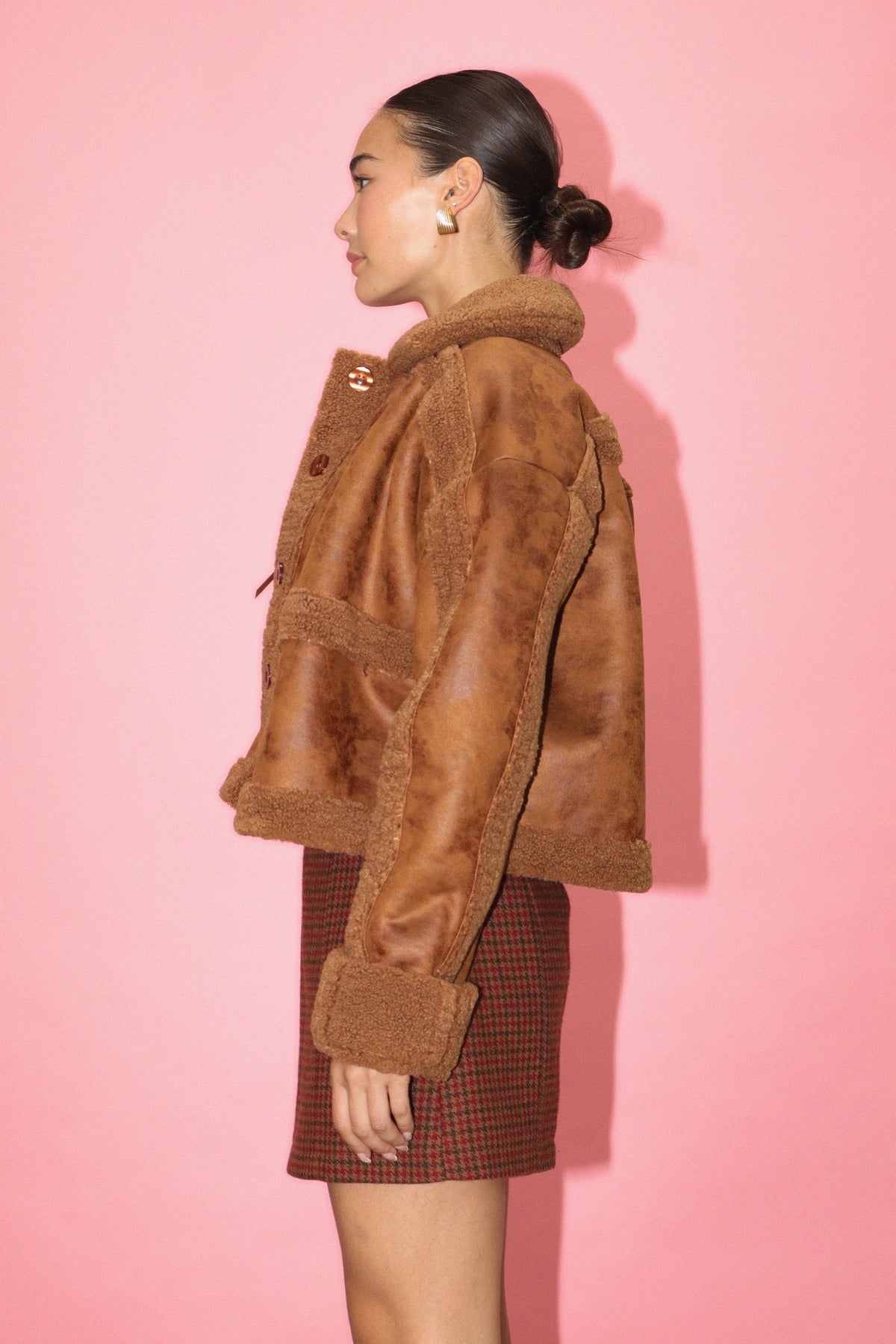 Faux Suede Shearling Jacket