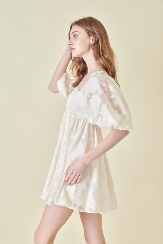 Puff Sleeve Baby Doll Dress